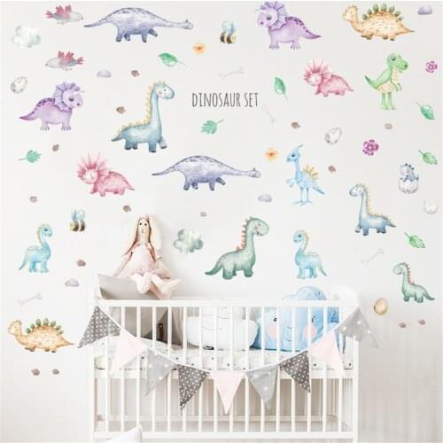 Dinosaur Animal Wall Stickers Childrens Room Stickers For Kids Room Living Room Bedroom Home Decor Stickers Wallpaper PVC