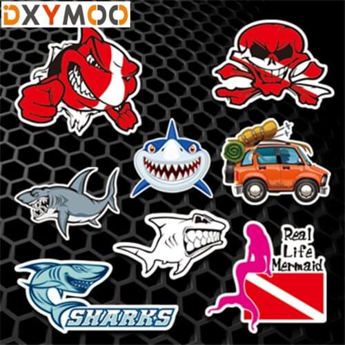 Ocean Fish Shark Real Life Mermaid Skull Car Window Stickers Exterior Accessories 3M