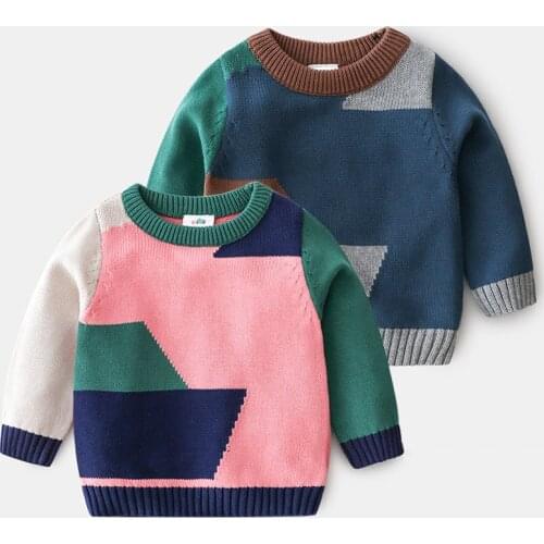 2020 Autumn Winter Kids Sweater Children New Year Clothing Boys Cotton Patchwork Pullover Baby Costumes SD92