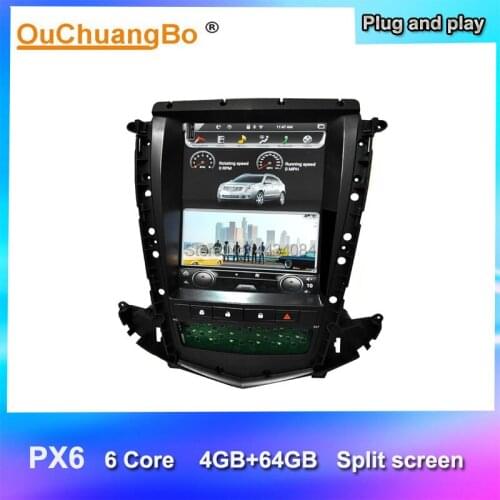 Ouchuangbo PX6 Tesla Style Vertical Screen Car Radio GPS For Cadillac SRX 2009 2010 2011 2012 Support 6 Core 4+64 Android 9.0 OS
