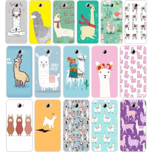 02 Llama Alpaca Animals Cartoon Silicone TPU Cover Phone Case On Case For Huawei Y3 II Y5 II Nova 5T GR3 P40 Lite E Case Soft