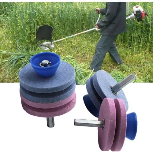 50MM Faster Lawnmower Blade Sharpener Universal Grinding Rotary Cuts Lawnmower Blade Sharpener Dril Sharpen Stone Grindstone