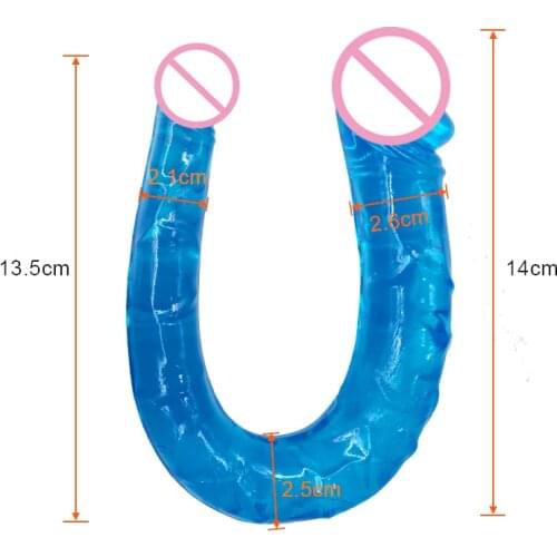 U Shape Double Dildo/Flexible Soft Jelly Vagina/ Penis Artificial Penis Sex Toys/ sex toys for woman large dildos