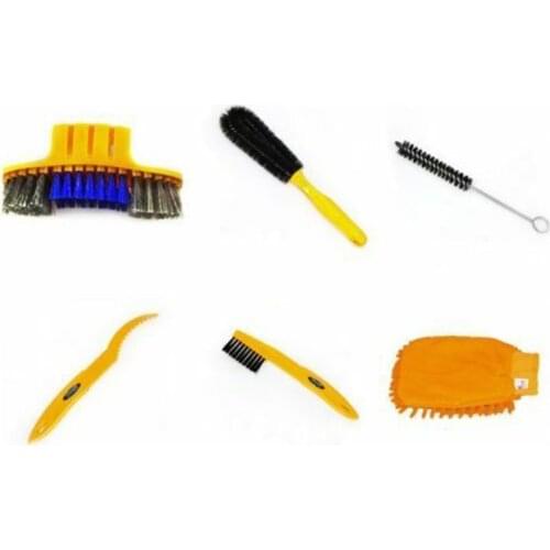 Bike Cleaning Gloves Kit Cycling Tire Brush Chain Wash Brake Disc Cleaner Brushes Tools