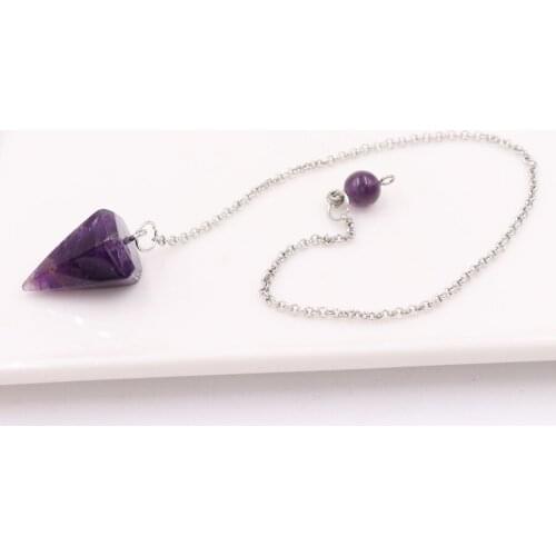 New Fashion Natural Stone Necklace for Women Cone Pendulum Crystal Pendant Jewelry Female Trendy Clavicle Chain Elegant Choker