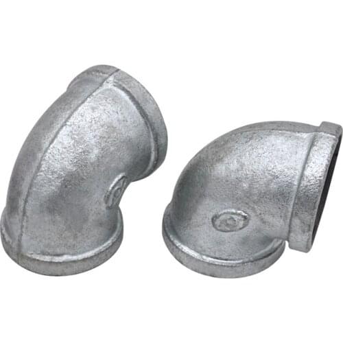 10pcs/lot Malleable iron Elbow 90 Degree Elbow Crafts Fittings G Sliver Galvanized Elbow Pipe Fittings LOFT Industry Style Tee