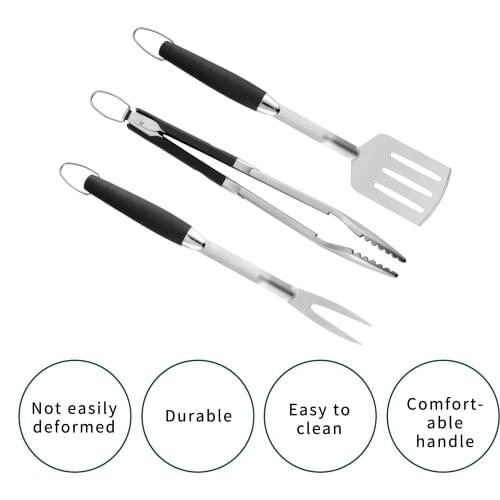 3pcs BBQ Grilling Tong Salad Cake Dessert Serving Food Tongs Stainless Steel Barbecue Clamp Baking Food Kitchen Anti-scaldin