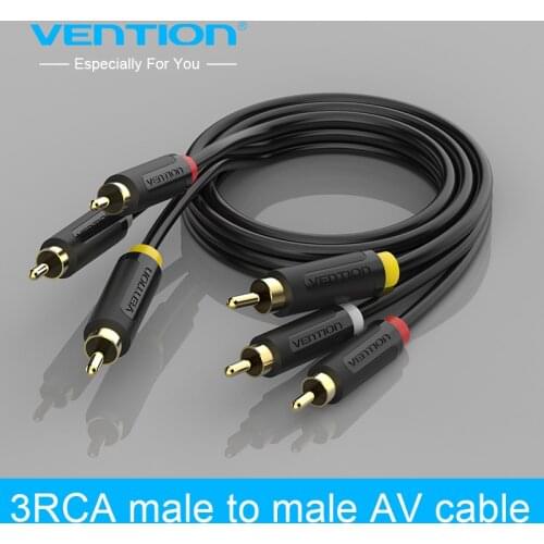Vention 3 RCA to 3 RCA Audio Cable Gold-Plated Male to Male Aux Cable for STB DVD VCD 1m 1.5m 2m RCA Cable
