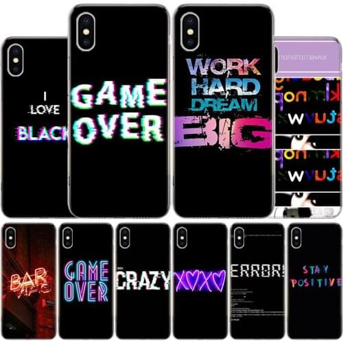Color text on a black background Phone Case For Apple Iphone 11 12 Mini Pro X XR XS Max 7 8 6 6S Plus 5 SE 7G 6G + Art Cover Coq