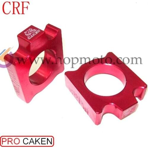 CRF Billet Aluminum Rear Chain Adjuster Axle Blocks CR125R 250R CRF250R X 450R X MOTOCROSS DIRT BIKE FREE SHIPPING