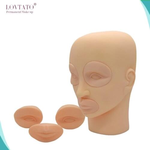 Practicing The Human Head Model 3DPractise Latex Skin Mannequin Head With Inserts Cosmetic Eyes And Lip Microblading Accessories
