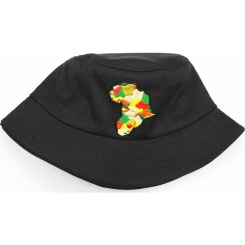 2021 Map Embroidery Cotton Bucket Hat Fisherman Hat Outdoor Travel Hat Sun Cap Hats for Men and Women