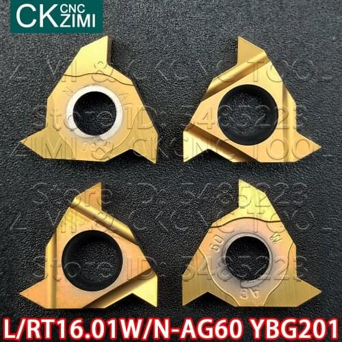 LT16.01W-AG60 RT16.01N-AG60 RT16.01W-AG60-YBG201 16IR 16ER AG60 carbide thread cutting insert high quality CNC wood Turning tool