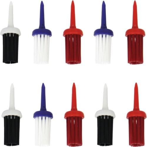 Pack of 10 Golf Tee Brush Driver Tees for Golf Training Practicing Supplies