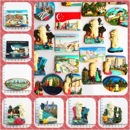 Singapore scenery Fridge Magnets Tourism Souvenir Refrigerator Magnetic Sticker Collection Handicraft Gift