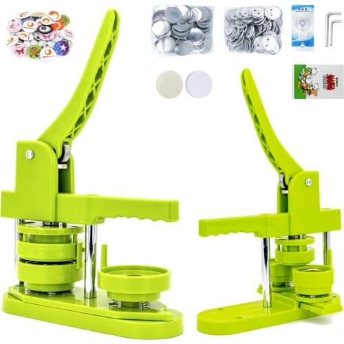 Button Maker Machine DIY Pin Button Personalised Badge Punch Press Making with 100pcs Metal Button Parts