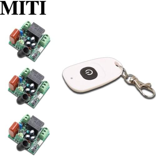 Mini AC 220V 10A 1CH Relay ON/OFF White Color Wireless Remote Control Switch 1Transmitter +3 Receiver 315/433mhz