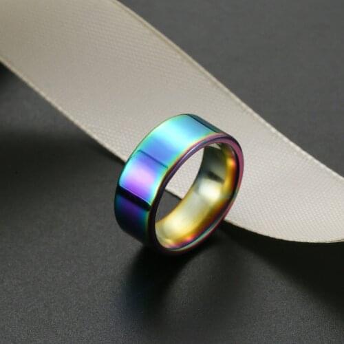 Trendy Stainless Steel Rings for Women Wedding Rings Men Jewelry Gifts Blank Thermochromic Couple Rings