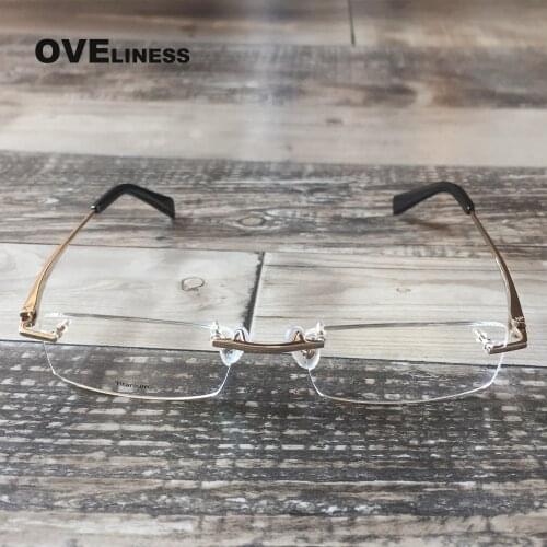 2021 Fashion Prescription mens eyeglasses frames male rimless glasses Optical Glasses Frame men Ultralight spectacle eyewear