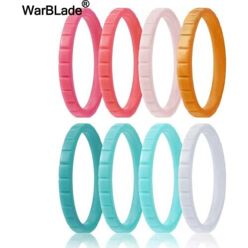 New 3mm Hypoallergenic Crossfit Flexible Sports Silicone Ring For Women Wedding Rings Thin Stackable Stairs Silicone Finger Ring