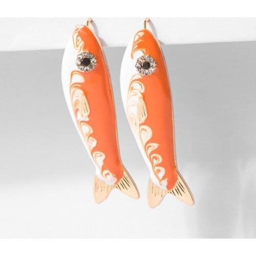 New Drop Oil Earrings Red Carp Earrings Koi Ear Stud Earrings Trendy 2020