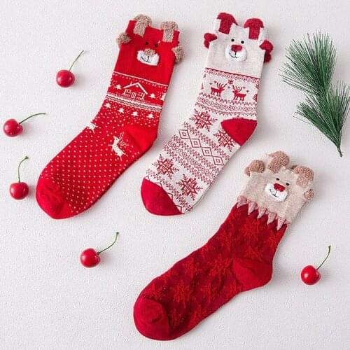 New Arrival Womens Winter Socks New Year Cotton Christmas Gift Socks Warm Soft Comfortable Winter Soxs Funny Cute Print Socks