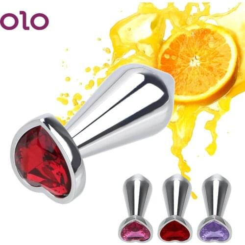 OLO Crystal Jewelry Sex Toys for Men Women Butt Plug Heart Shaped Erotic Anal Plug Prostate Massager Adult Products