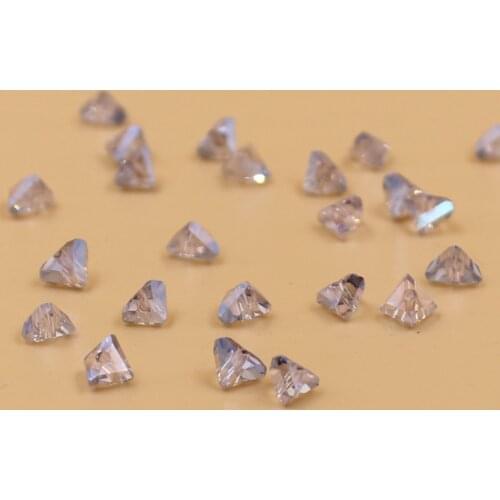 Wholesale 6mm 100pcs Top quality Super shiny faceted triangle Austria crystal bead Loose Spacer beads for Jewelry making