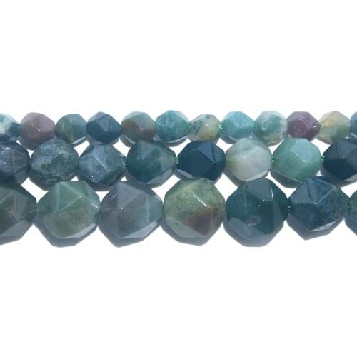 Wholesale Natural Stone Beads Faceted Indian Agates Stone Round Beads For Making Jewelry 6/8/10 MM Beads Diy Bracelet Necklace