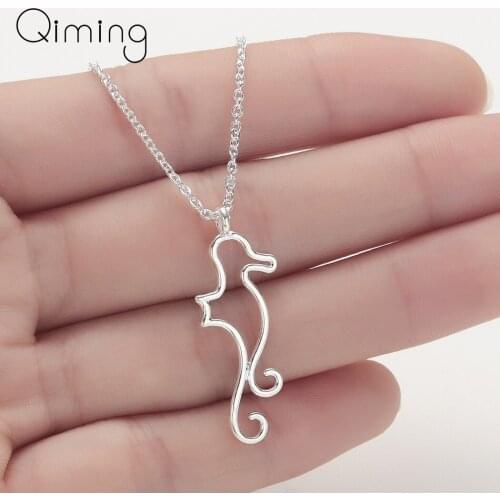 Ocean Animal Sea Horse Necklace Women Men Minimalism Jewelry Birthday Party Gift Vintage Children Baby Necklace