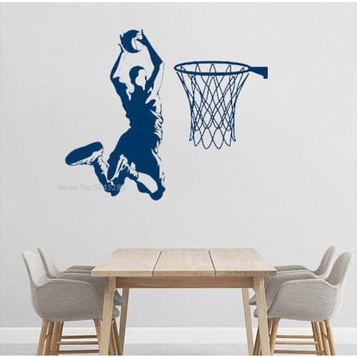 Personalized Basketball Wall Stickers for Boys Room Art Sport Wallpapers Basketball Decal Custom Color Affordable Beautiful Z215