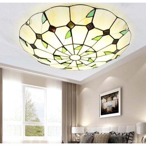 TIFFANY Ceiling Lights LED Lamp For Living Room Bedroom Study Room Home Deco AC85-265V Modern White surface mounted Ceiling Lamp