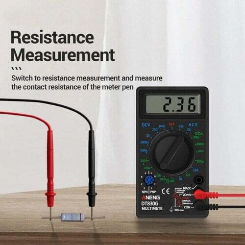 Simple Digital Multimeter Mini Portable DT830G High Precision Multimeter Battery Resistance DC Current AC Voltage DC Voltage