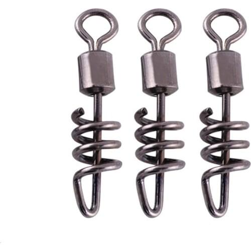 10pcs/lot Fishing Connector Pin Bearing Rolling Swivel Solid Rings Fishing Pin Line Connector Snaps Fishing Accessory