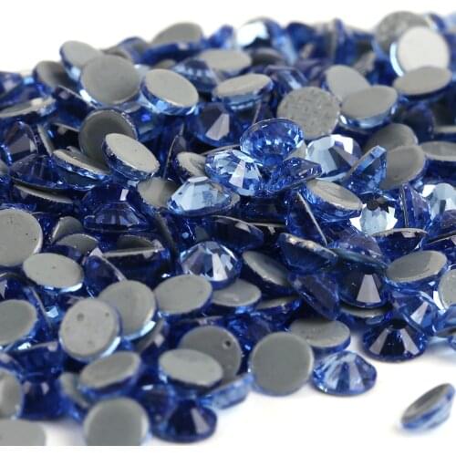 Ss6,ss10,ss16,ss20,ss30 Lt.Sapphire Color DMC Iron On Rhinestone/Hot fix Crystal Rhinestone Strass Sewing & Fabric Garment stone