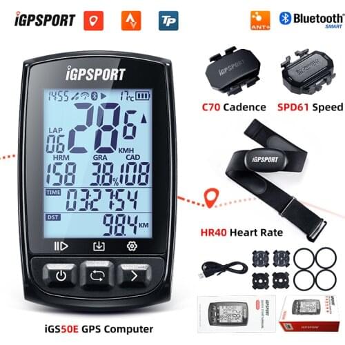IGPSPORT IGS50E GPS Cycling Computer Wireless IPX7 Waterproof Bicycle Digital Stopwatch Speedometer ANT+ Bluetooth 4.0 Odometer