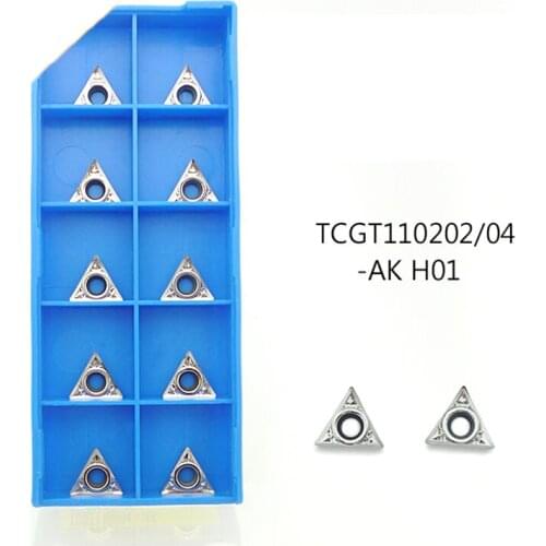 10pcs CNC Insert TCGT110202/TCGT110204 H01 Aluminum Insert Uncoating Indexable Internal Tool Inserts CNC Lathe Machine Cutter