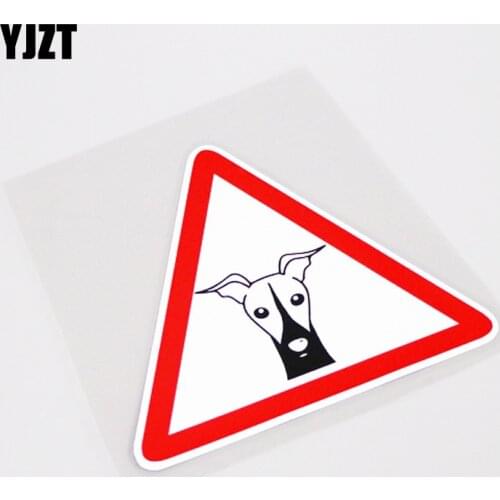 YJZT 11CM*9.5CM Greyhound Personality Warning Mark Car Sticker Decal PVC Decoration 13-0974