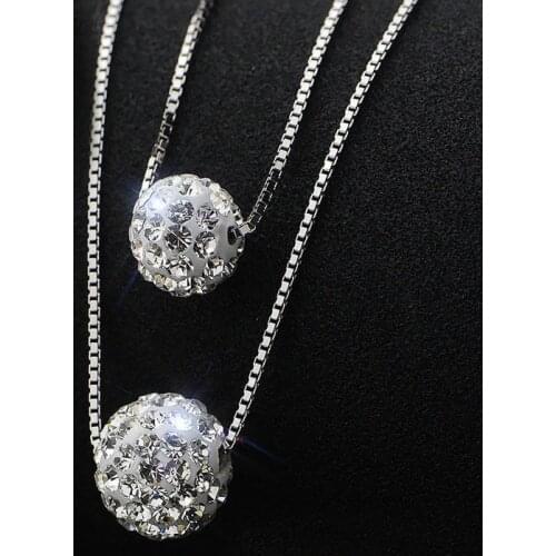 925 sterling silver long choker necklaces pendant fashion sterling-silver-jewelry statement necklace for Women Kolye