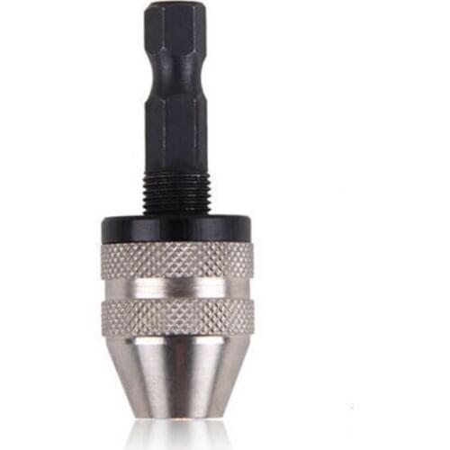 1/4\" Inch Keyless Drill Bit Chuck Quick Change Adapter Converter Hex Shank Set