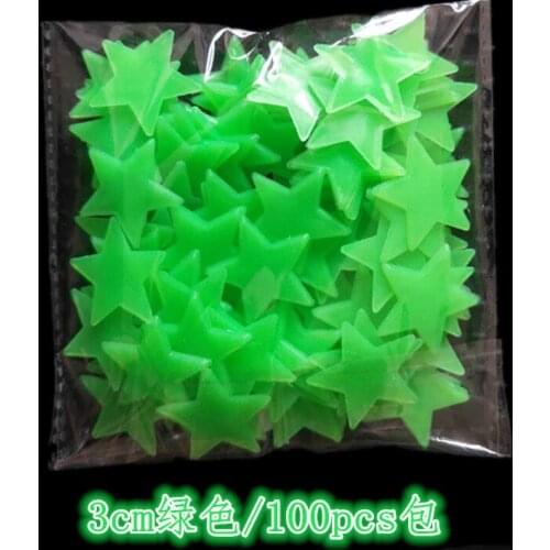 100PCS PVC noctilucent Stars Wall Stickers light in the dark home decal Glow Plane Sticker kids bedroom decoration