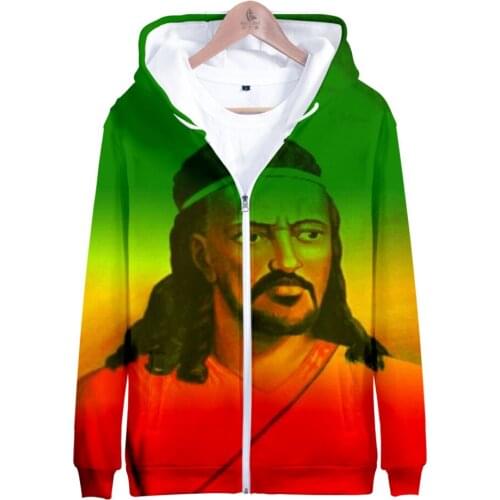 2021 MenelikⅡ 3D Zipper Hoodies Women/Men Fashion Hooded Sweatshirt Cosplay Harajuku Casual Streetwear Clothes
