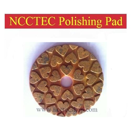 4'' Heart-shaped DIAMOND resin bond WET polishing pads | 100mm soft sharp polishing pads for concrete and stone | grit 200