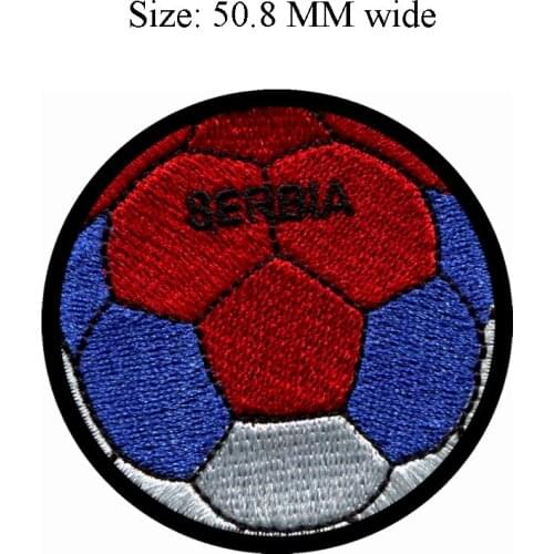 50.8MM wide Slovenia flag patch of soccer ball football shipping to for applique fabric/badges/patch for clothes