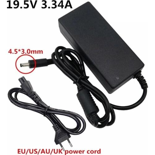 19.5V 3.34A Laptop 4.5*3.0mm AC DC Power Adapter Charger Supply Adaptor For Dell Inspiron 15 3551 3552 3558 EU US UK AU Plug