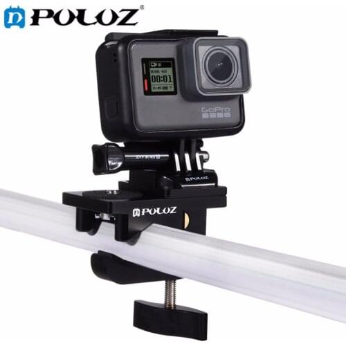 PULUZ for Go Pro Accessories Aluminium Alloy Mount Universal Fixing Clamp for GoPro HERO7/6/5/4 Session/3/DJI OSMO Action/Xiaoyi