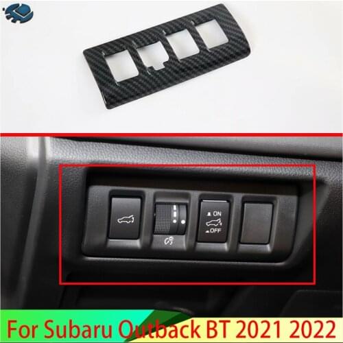 For Subaru Outback BT 2021 2022 Car Accessories Carbon Fiber Style Head Light Switch Button Control Panel Cover Trim Bezel