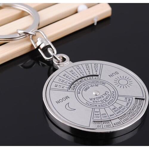 FREE SHIPPING BY DHL 200pcs/lot 2015 New Hot Promotional Keyrings Custom Perpetual Calendar Keychains