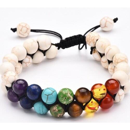 2021 New Hot Sale Double Braided Beads Planet Bracelet Milky Way Universe Stone Frosted Bracelet for Dating Gift