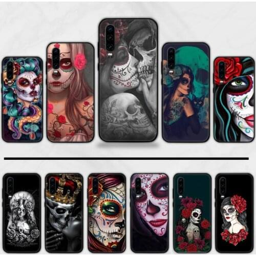 Skull tattoo art girl horror Phone Case For Huawei honor Mate P 9 10 20 30 40 Pro 10i 7 8 a x Lite nova 5t